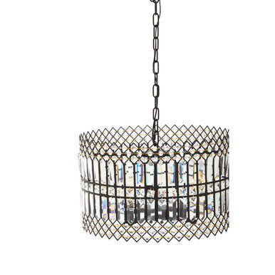 Orsina Babylon 5-Light Crystal Pendant Light | Iron & Glass Chandelier