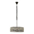 Orsina Babylon Crystal Chandelier – 6-Bulb Black Iron Drum Pendant