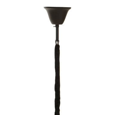 Orsina Babylon Crystal Chandelier – 6-Bulb Black Iron Drum Pendant