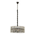 Orsina Babylon Black Crystal Chandelier – 6-Bulb Iron Drum Pendant