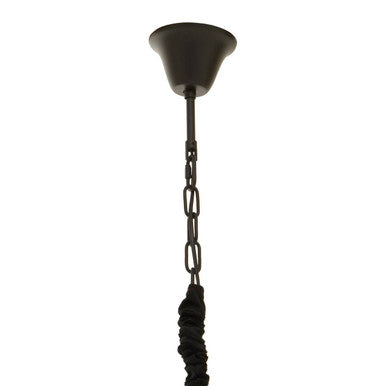 Orsina Babylon Black Crystal Chandelier – 6-Bulb Iron Drum Pendant