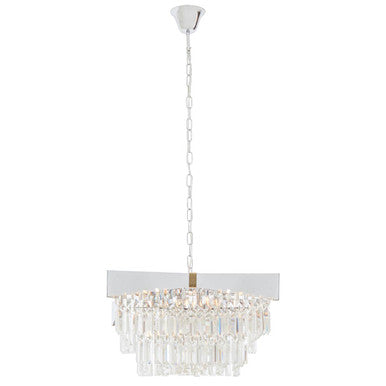 Orsina Babylon Crystal Chandelier – 6-Bulb Chrome Modern Pendant Light