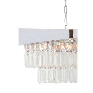 Orsina Babylon Crystal Chandelier – 6-Bulb Chrome Modern Pendant Light