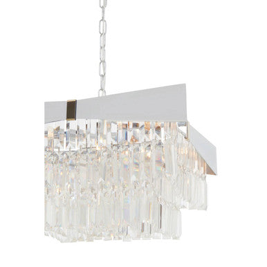 Orsina Babylon Crystal Chandelier – 6-Bulb Chrome Modern Pendant Light