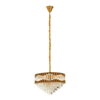 Orsina Babylon Gold Chandelier – 4-Bulb Crystal Glass Light Fixture