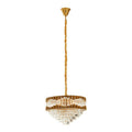 Orsina Babylon Gold Chandelier – 4-Bulb Crystal Glass Light Fixture