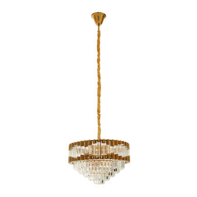Orsina Babylon Gold Chandelier – 4-Bulb Crystal Glass Light Fixture