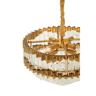 Orsina Babylon Gold Chandelier – 4-Bulb Crystal Glass Light Fixture