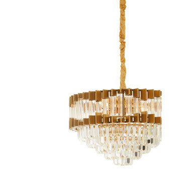 Orsina Babylon Gold Chandelier – 4-Bulb Crystal Glass Light Fixture