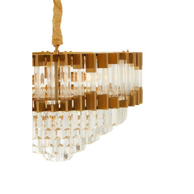 Orsina Babylon Gold Chandelier – 4-Bulb Crystal Glass Light Fixture