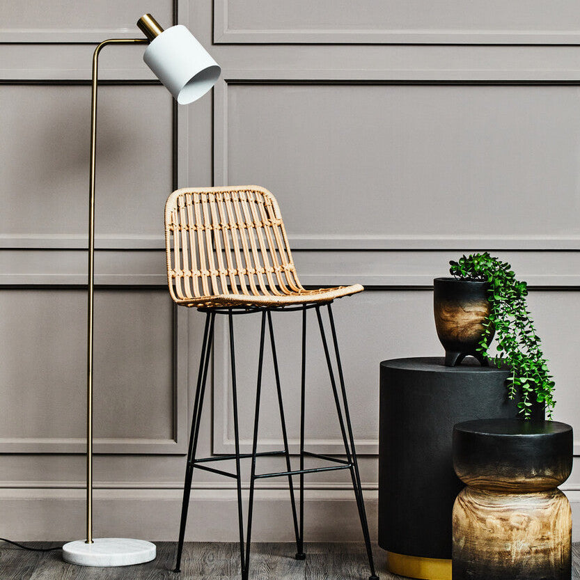 Orsina Newton White Marble and Gold Floor Lamp – Modern Luxury Lighting