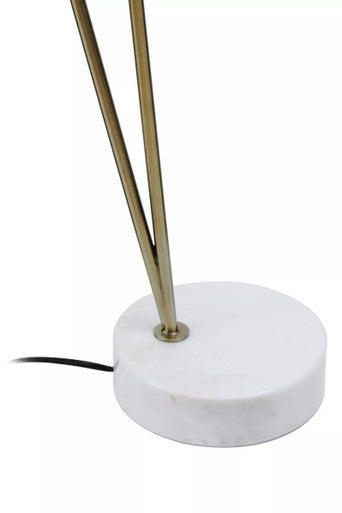 Orsina Newton Black Metal Table Lamp with Marble Base and Gold Stem