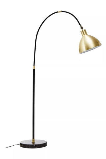 Orsina Newton Gold Metal Floor Lamp – Curved Black & Gold Lighting