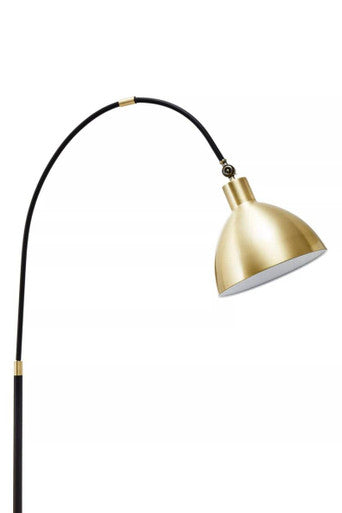 Orsina Newton Gold Metal Floor Lamp – Curved Black & Gold Lighting