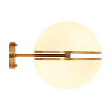 Orsina Abira Brushed Brass Ball Wall Light | Modern Dual Sphere Sconce