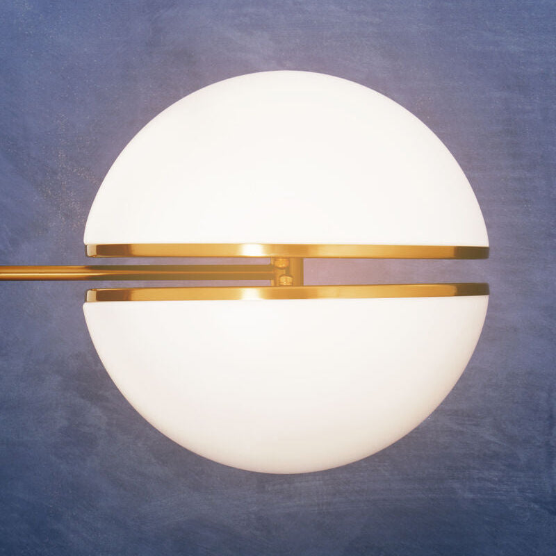 Orsina Abira Brushed Brass Ball Wall Light | Modern Dual Sphere Sconce