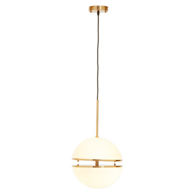 Orsina Abira Brushed Brass Pendant Light | Modern Dual Sphere Design