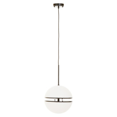 Orsina Abira Matt Black Pendant Light – Modern Two-Sphere Acrylic Lamp
