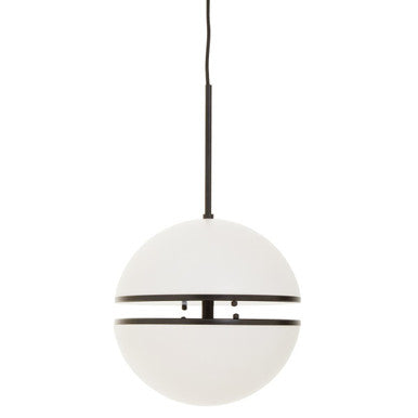 Orsina Abira Matt Black Pendant Light – Modern Two-Sphere Acrylic Lamp