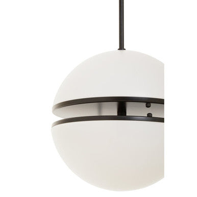 Orsina Abira Matt Black Pendant Light – Modern Two-Sphere Acrylic Lamp
