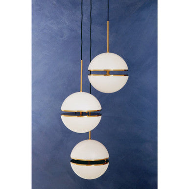Orsina Abira Brass Pendant Light – 3-Sphere Modern Brushed Chandelier