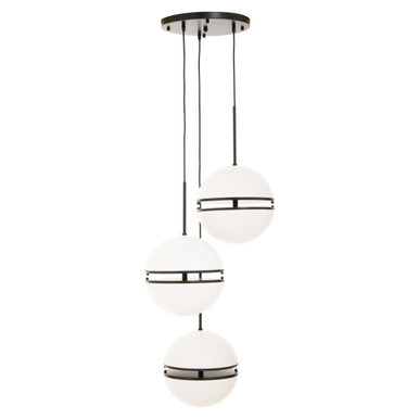 Orsina Abira 3-Ball Matte Black Pendant Light | Modern Metal Lighting
