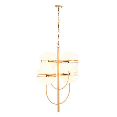 Orsina Abira Brass Pendant Light – Four Ball Contemporary Chandelier