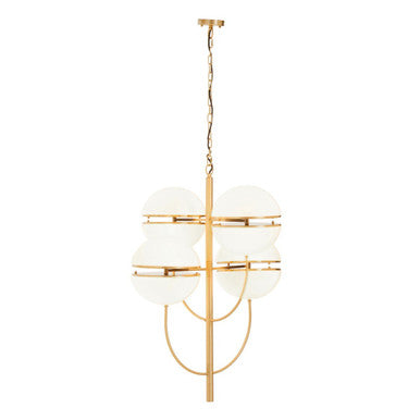 Orsina Abira Brass Pendant Light – Four Ball Contemporary Chandelier