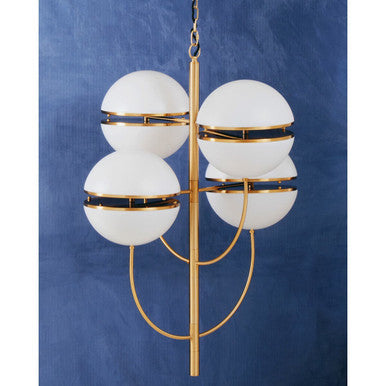 Orsina Abira Brass Pendant Light – Four Ball Contemporary Chandelier