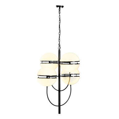 Orsina Abira 4-Ball Pendant Light – Matte Black Modern Metal Lamp
