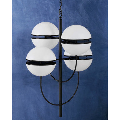 Orsina Abira 4-Ball Pendant Light – Matte Black Modern Metal Lamp