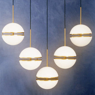Orsina Abira 5-Ball Brushed Brass Pendant Light – Modern Chandelier