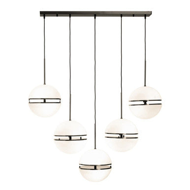 Orsina Abira 5-Ball Matte Black Pendant Light | Modern Metal Chandelier