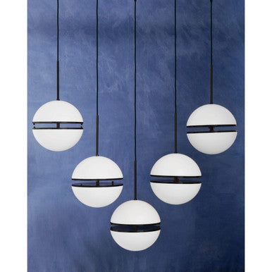Orsina Abira 5-Ball Matte Black Pendant Light | Modern Metal Chandelier