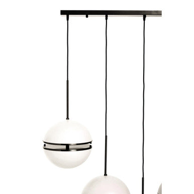 Orsina Abira 5-Ball Matte Black Pendant Light | Modern Metal Chandelier