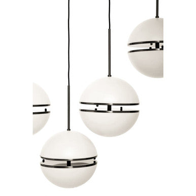 Orsina Abira 5-Ball Matte Black Pendant Light | Modern Metal Chandelier