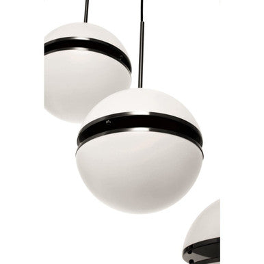 Orsina Abira 5-Ball Matte Black Pendant Light | Modern Metal Chandelier