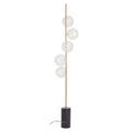 Orsina Abira 5-Bulb Brass Floor Lamp with Black Marble Base