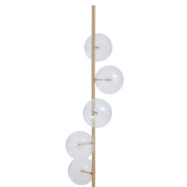 Orsina Abira 5-Bulb Brass Floor Lamp with Black Marble Base