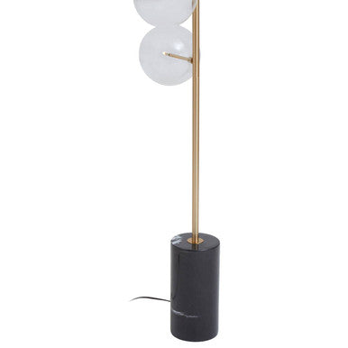 Orsina Abira 5-Bulb Brass Floor Lamp with Black Marble Base