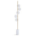 Orsina Abira 5-Bulb White Marble Floor Lamp | Brass & Glass Spheres