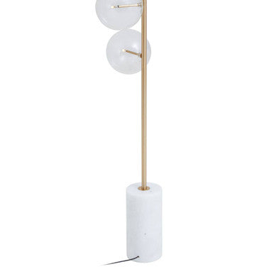Orsina Abira 5-Bulb White Marble Floor Lamp | Brass & Glass Spheres