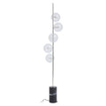 Orsina Abira Modern Floor Lamp – Nickel and Black Marble 5-Light