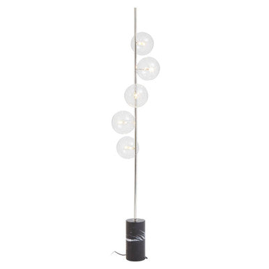 Orsina Abira Modern Floor Lamp – Nickel and Black Marble 5-Light