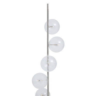 Orsina Abira Modern Floor Lamp – Nickel and Black Marble 5-Light