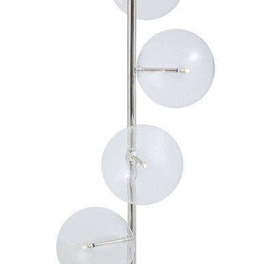 Orsina Abira Modern Floor Lamp – Nickel and Black Marble 5-Light