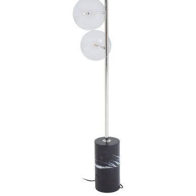 Orsina Abira Modern Floor Lamp – Nickel and Black Marble 5-Light