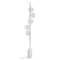 Orsina Abira Nickel Floor Lamp with 5-Light Globe and Marble Base