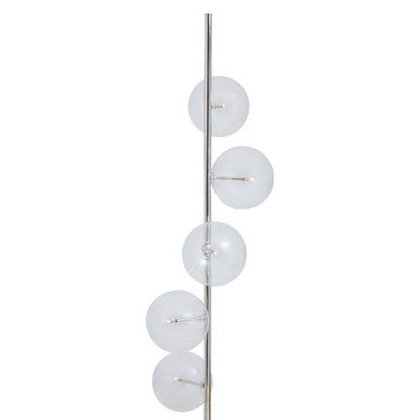 Orsina Abira Nickel Floor Lamp with 5-Light Globe and Marble Base