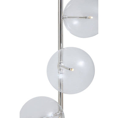 Orsina Abira Nickel Floor Lamp with 5-Light Globe and Marble Base